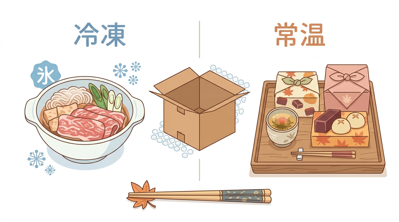 お取り寄せ 常温 冷凍 どっち ギフト